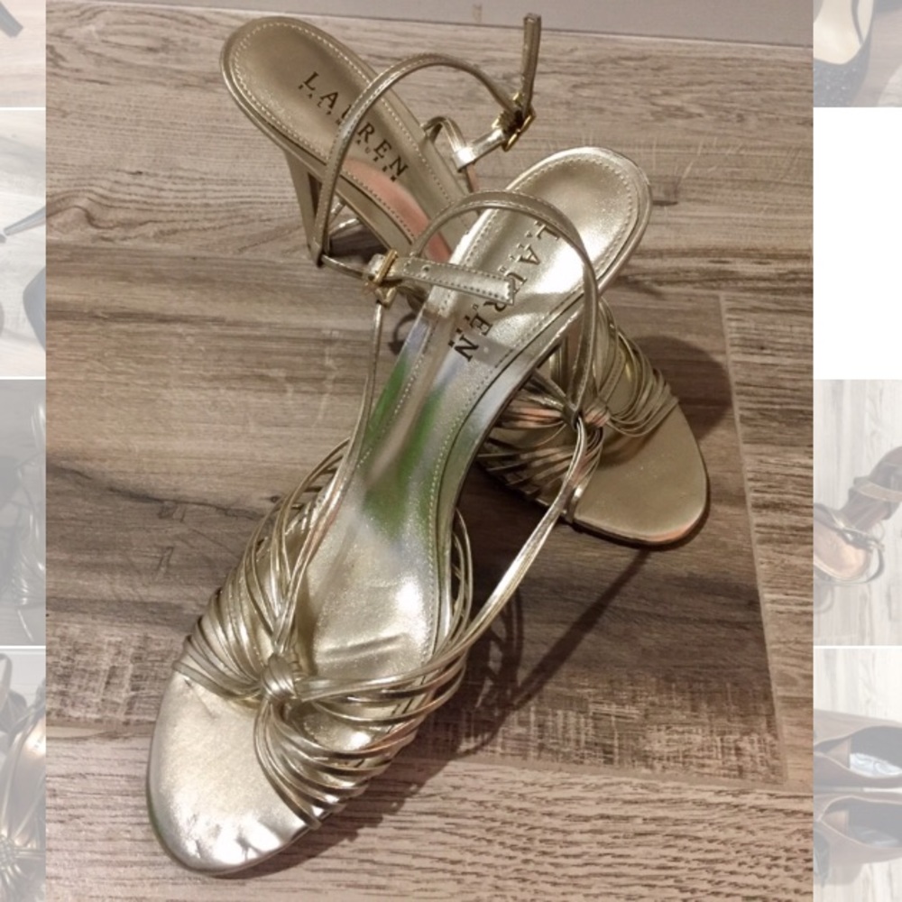 Ralph Lauren Gold Heels
